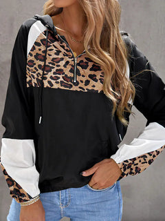 Chic Leopard Hoodie with Pockets