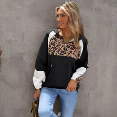 Chic Leopard Hoodie with Pockets