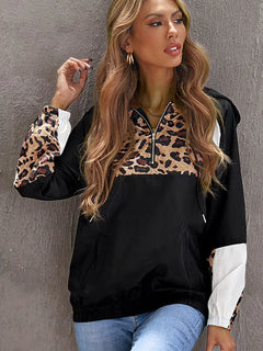 Chic Leopard Hoodie with Pockets