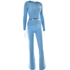 Knitted Hooded Two-Piece Set