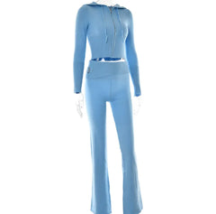 Knitted Hooded Two-Piece Set